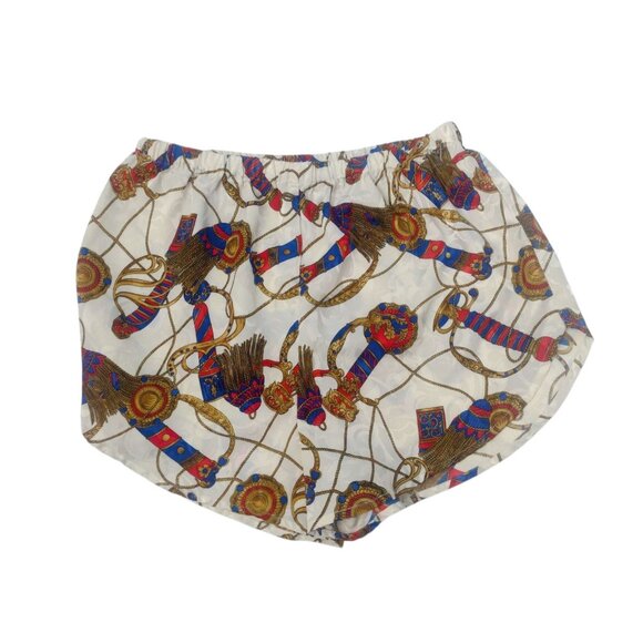 Vtg Gracie Bishop Jacquard Satin Tank Pajama Shorts Set Size M Rococo Preppy - Picture 3 of 6